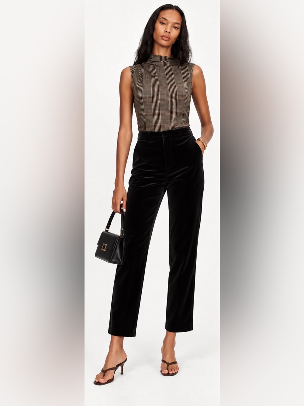 J.Crew Kate slim-fit pant in velvet in black